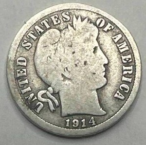 lot 32 image: 1914 Barber Dime