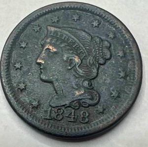 lot 47 image: 1848 Large Cent Penny
