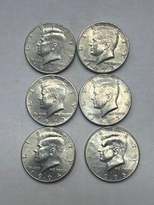 lot 55 image: Lot of 6 Kennedy Half Dollars