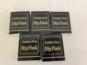 lot 102 image: 5 New Stainless Steel 6 oz Hip Flasks