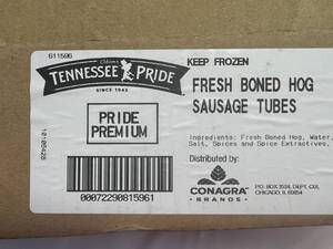 lot 13 image: 5lb Tennessee Pride Pork Sausage Tube