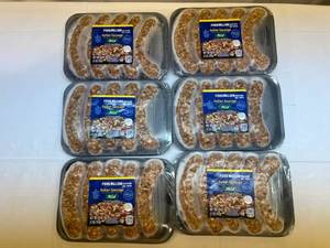 lot 43 image: A. 6x 1lb 3oz Great Value MILD Italian Sausage
