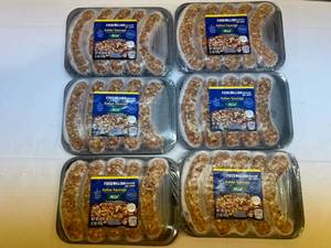 lot 44 image: A. 6x 1lb 3oz Great Value MILD Italian Sausage