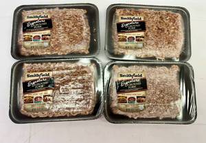 lot 54 image: 4x 1lb Smithfield Signature Ground Pork