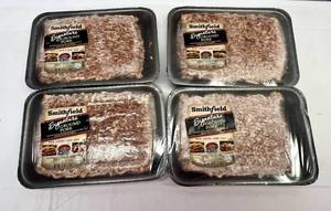lot 57 image: 4x 1lb Smithfield Signature Ground Pork