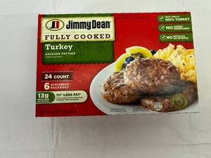 lot 60 image: A. 24ct Jimmy Dean Turkey Sausage Patties