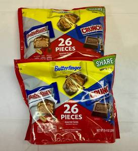lot 89 image: 2x 9.4 oz Baby Ruth, Crunch & Butterfinger (26Pieces Each)