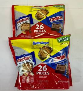 lot 90 image: 2x 9.4 oz Baby Ruth, Crunch & Butterfinger (26Pieces Each)