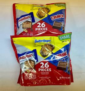 lot 91 image: 2x 9.4 oz Baby Ruth, Crunch & Butterfinger (26Pieces Each)