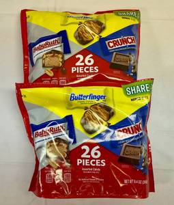 lot 92 image: 2x 9.4 oz Baby Ruth, Crunch & Butterfinger (26Pieces Each)