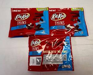 lot 99 image: 3x 7.2oz KitKat Thins Chocolate Hazelnut