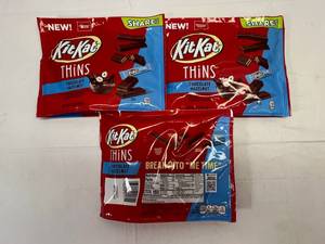 lot 103 image: 3x 7.2oz KitKat Thins Chocolate Hazelnut