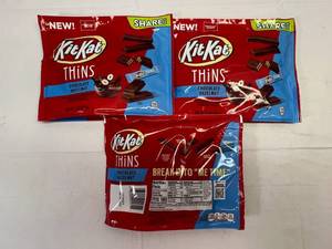 lot 104 image: 3x 7.2oz KitKat Thins Chocolate Hazelnut