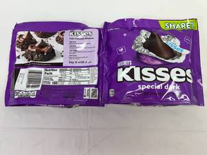 lot 109 image: 2x 9 oz Hershey Kisses Dark Chocolate