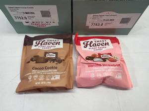 lot 130 image: LL. 12x 3.8oz Sweet Haven Plant Based Candy Cocoa Cookie Truffles & Strawberry Vanilla(individually Wrapped)