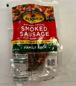 lot 140 image: G. Eckrich Smoked Sausage-2.44lb Family Pack