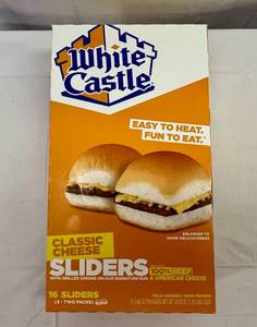 lot 137 image: 1x 16 White Castle Cheese Sliders(8-2Packs)