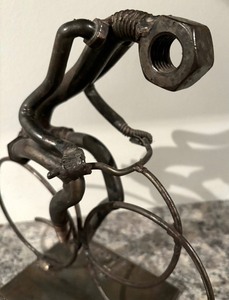 lot 36 image: Abstract Bicyclist Sculpture