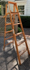 lot 49 image: Six Foot Wooden Step Ladder