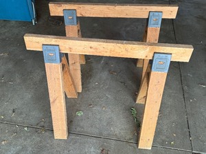 lot 47 image: Pair of Wooden Saw Horses