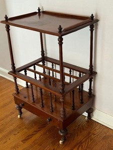 lot 11 image: Antique Victorian Canterbury Side Table, Mahogany