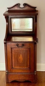 lot 12 image: Antique English Mahogany and Rose Wood Coal Cabinet