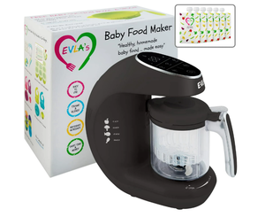 lot 304 image: EVLAs Baby Food Maker , Baby Food Processor Blender Grinder Steamer , Cooks & Blends Healthy Homemade Baby Food in Minutes