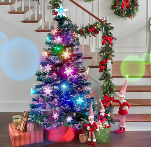lot 313 image: Juegoal 5 ft Pre-Lit Artificial Christmas Tree