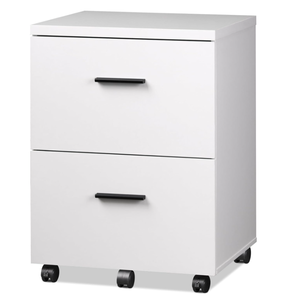 lot 335 image: DEVAISE 2 Drawer Wood File Cabinet, Mobile Lateral Filing Cabinet with Storage, Letter Legal Size, White
