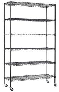 lot 37 image: Commercial Wire Shelving Unit with Wheels Steel 6 Tier Heavy Duty Layer Rack