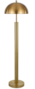lot 42 image: York Tall Floor Lamp with Metal Shade in Brass