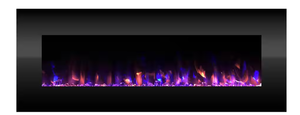 lot 49 image: LED Fire and Ice Electric Fireplace with Remote in Black