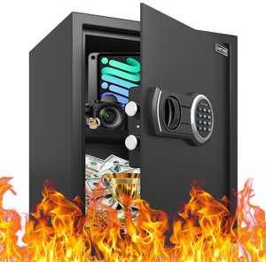 lot 52 image: Large Safe Box Fireproof Waterproof, 2.3 Cub Fireproof Safe with Backlit Digital Keypad and Mute Function