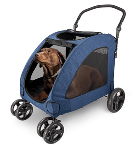 lot 53 image: Dog Stroller for Medium Large Dog, 4 Wheels Foldable Pet Travel Stroller Carrier