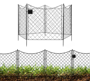lot 59 image: Decorative Garden Fence, No-Dig Metal Fencing and Gate Bundle