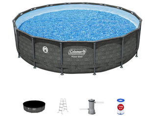 lot 77 image: Coleman Power Steel Round Metal Frame Above Ground Pool Set