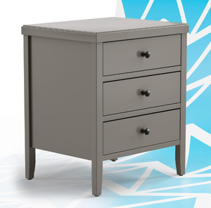 lot 79 image: Finley Solid Wood 3 Drawer Nightstand, Modern Storage Cabinet for Bedroom or Living Room