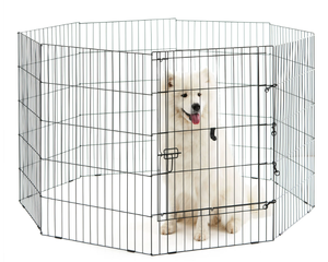 lot 86 image: Vibrant Life 36 High 8-Panel Customizable Pet Exercise Playpen with Door for Dogs Upto 70 lb