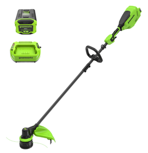 lot 89 image: Greenworks 60V 16 Carbon Fiber Shaft String Trimmer with (1) 2.5 Ah Battery & 3A Charger
