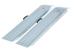 lot 111 image: LOT OF 2 Loading Ramps - Steel Ramp Set for ATVs, Motorcycles, Mowers, Carts & More