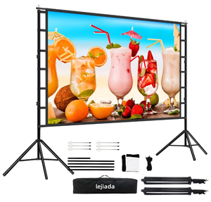 lot 112 image: Projector Screen and Stand, Upgraded Large Projection Screen Anti Crase Foldable with Carry Bag