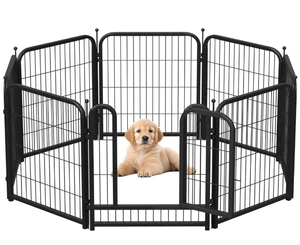 lot 133 image: 6PCS Dog Playpen Height Heavy Duty Dog Fence Puppy Pen
