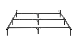 lot 167 image: Mainstays 7 Adjustable Metal Bed Frame, Black, Adjusts Twin - Queen