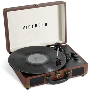 lot 269 image: Victrola Journey Bluetooth Suitcase Record Player, Dark Brown