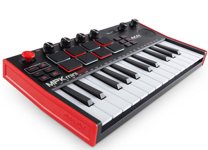lot 278 image: AKAI Professional MPK Mini Play MK3 - MIDI Keyboard Controller with Built in Speaker and Sounds Plus Dynamic Keybed