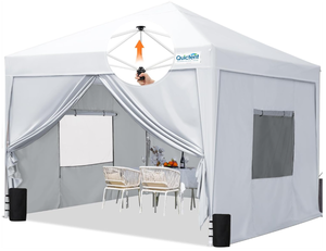 lot 433 image: Quictent Privacy Pop up Canopy Tent with Sidewalls and Roll-up Ventilated Windows
