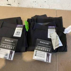 lot 380 image: Lot of 2 Size Mens 36 x 29 Hagaar Dress Pants