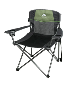 lot 225 image: Ozark Trail Big and Tall Chair with Cup Holders, Green for Outdoor, Adult,