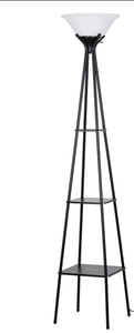 lot 226 image: Mainstays 69 Metal Etagere Floor Lamp, Charcoal Finish