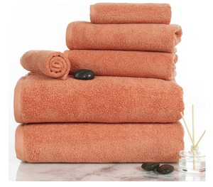 lot 415 image: Lavish Home 100 Percent Cotton Towel Set, Zero Twist, Soft and Absorbent 6 Piece Set